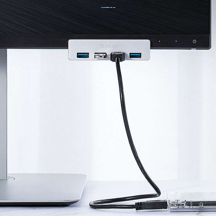 Black - ORICO MH4PU-P 4 in 1 USB 3.0 Hub Docking Station USB Adapter with Power Supply 5Gbps Fast Da