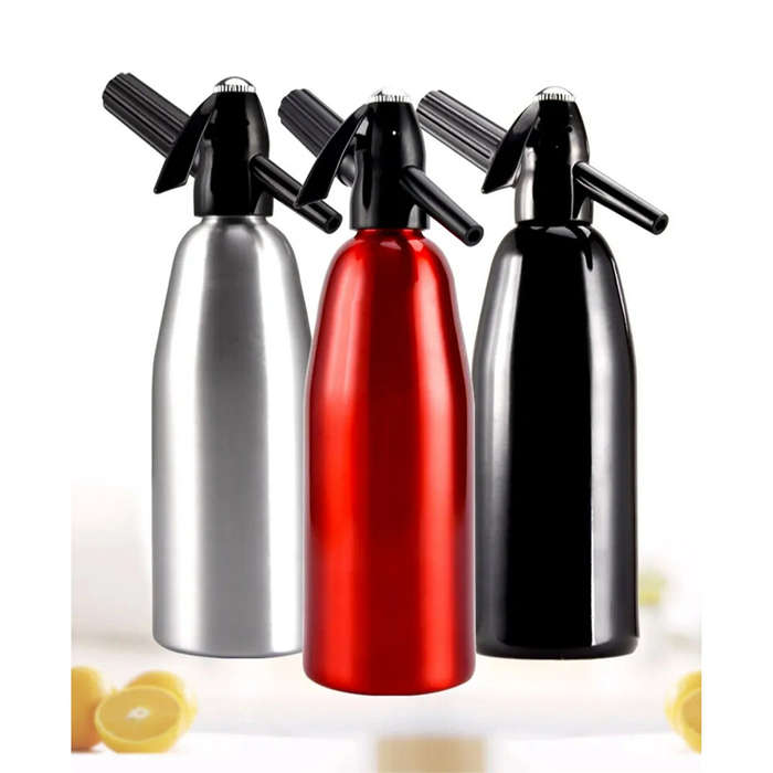 Black - 1L Aluminum Professional Soda Water Bubble Siphon Spark Machine Accessories Bar Kitchen Supp