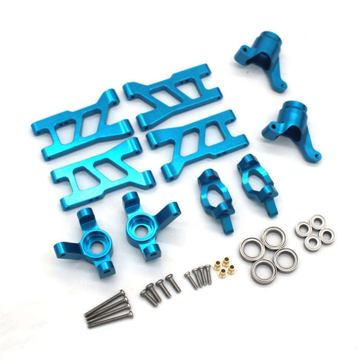 Sky Blue - Upgraded Metal Parts Front Rear Suspension Arms Steering Cup C Hubs Rear Wheel Seat Set f