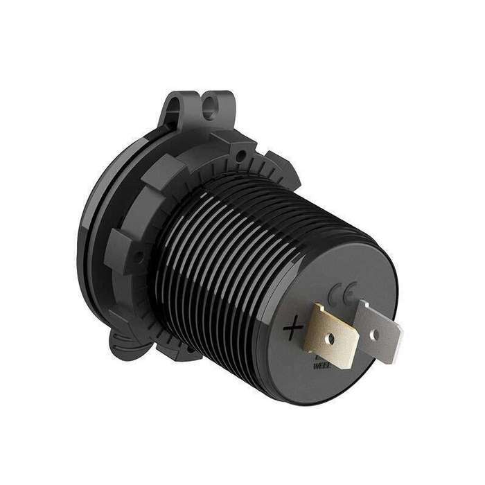 Black - 12V-24V QC3.0 Dual USB Quick Charger Socket For Automobile Car Boat Motorcycle Vehicle