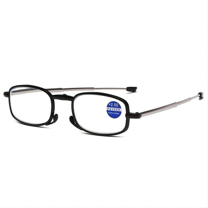 +350 - Portable Folding Reading Glasses with Buckle Storage Bag HD Anti-Blue Light Anti-Radiation Gl
