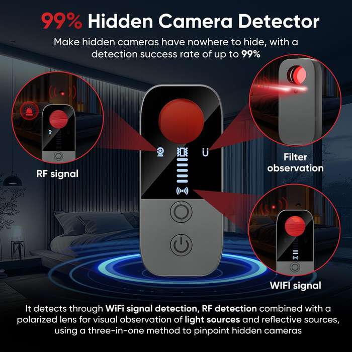 Black - Hide camera Detectors Camera Finder GPS Tracker Detector Camera Detector Wireless Detector f