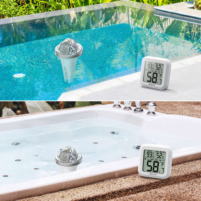 BALDR Digital Swimming Pool Thermometer -9.9-50 Range Accurate 360 Degree View Connects to HOMGAR Ap