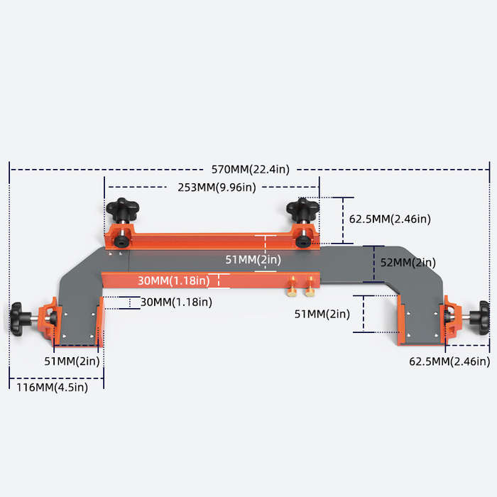 1 PCS - 16-24in Aluminum Precision Cabinet Frame Spacer Positioning Tool For DIY Woodworking Frame W