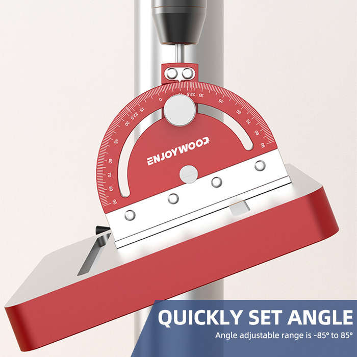 Red - ENJOYWOOD Adjustable Multi-angle Precision Drill Press Protractor Square Guide for Drill Press