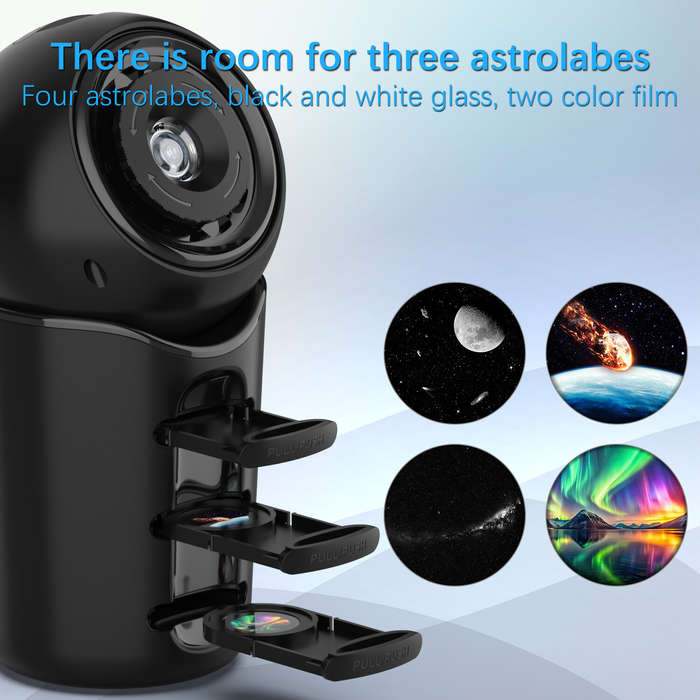 Black - Portable Rechargeable Starry Sky Light Car Projector Lamp Projection Night Lamp Bedroom LED