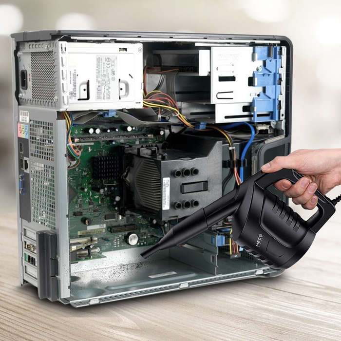 White - MECO ELEVERDE Compressed Air Duster Blower Computer Laptop Cleaner Keyboard Cleaning Dust