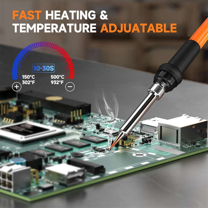 EU Plug - HX46 Soldering Station Kit 600W PID Temperature Control 150C-500C Fast Heating ESD Safe wi