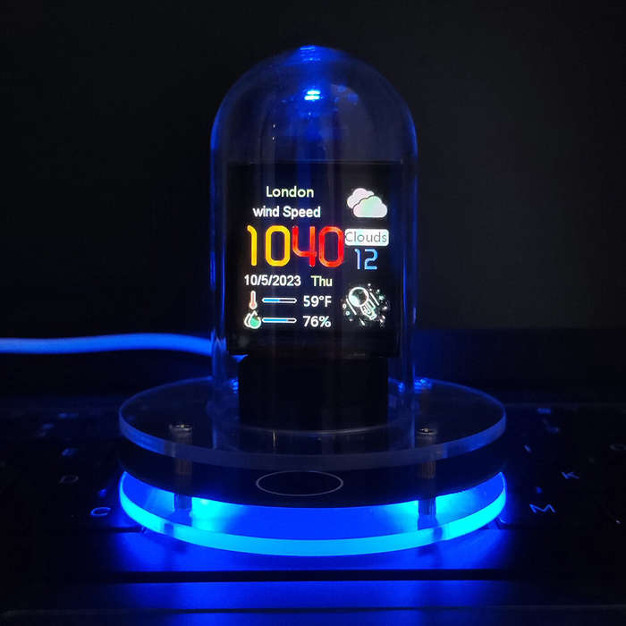 Black - Nixie Tube Clock Weather Smart WIFI Bitcoin Desktop Clock DIY Tube Clocks Digital Table Cloc