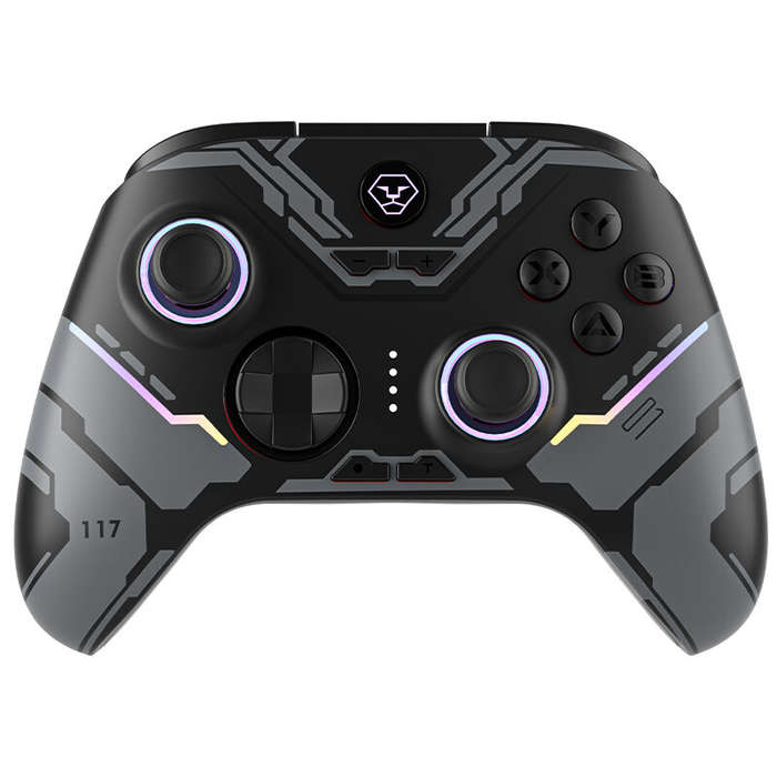 Black - Aolion AL-NS2286 RGB Hall Linear Trigger Wireless Gaming Controller bluetooth Joystick Gamep