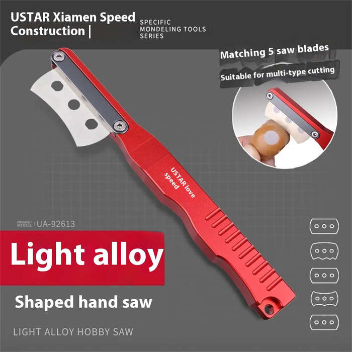 #A - Light Alloy Shaped Hand Saw With 5 Special-Shaped Saw Blades For Assembly Gundam Model Hobby Bu