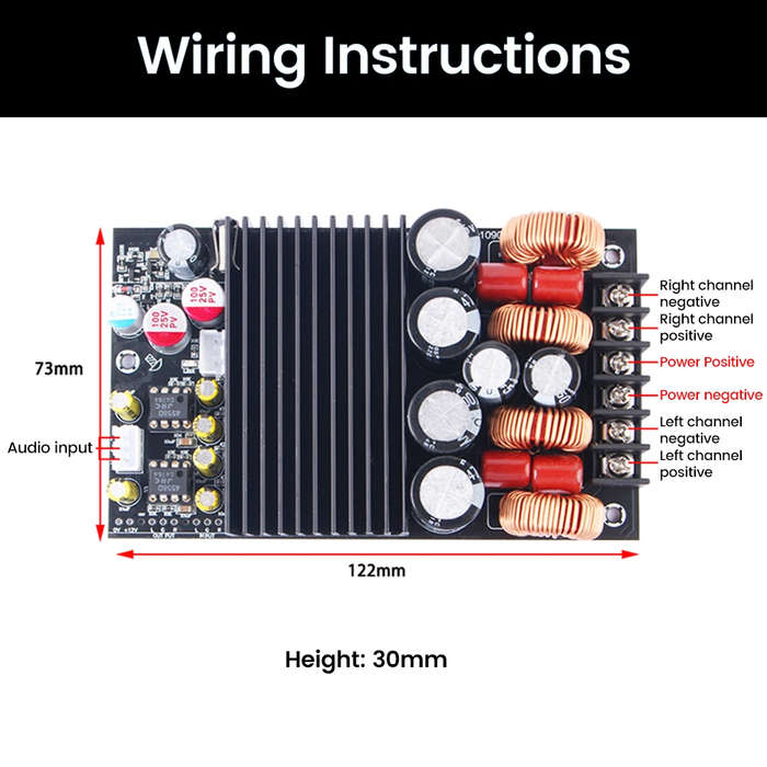 Black - TPA3255 HiFi Amplifier Board 2 Channel Digital Audio Module High Power Output 315W 4 Class D