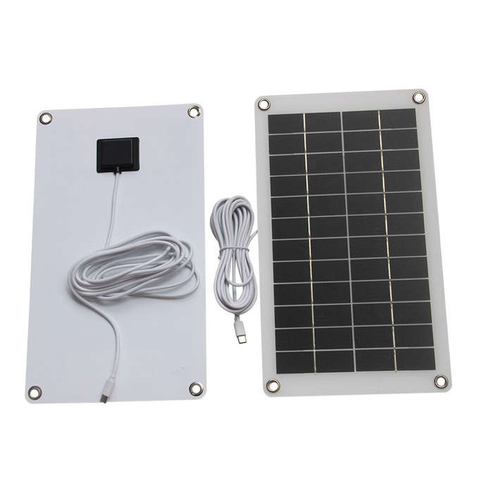10W - 10W 12V Solar Charger Panel Type-C Connector High Efficiency Portable Solar Power with 3M Cabl