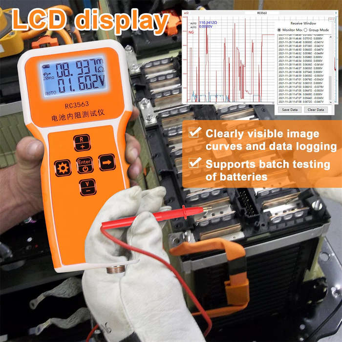 #1 - RC3563 200 100V Handheld Portable Battery Internal Resistance Voltage Tester 3-digit Display Ba