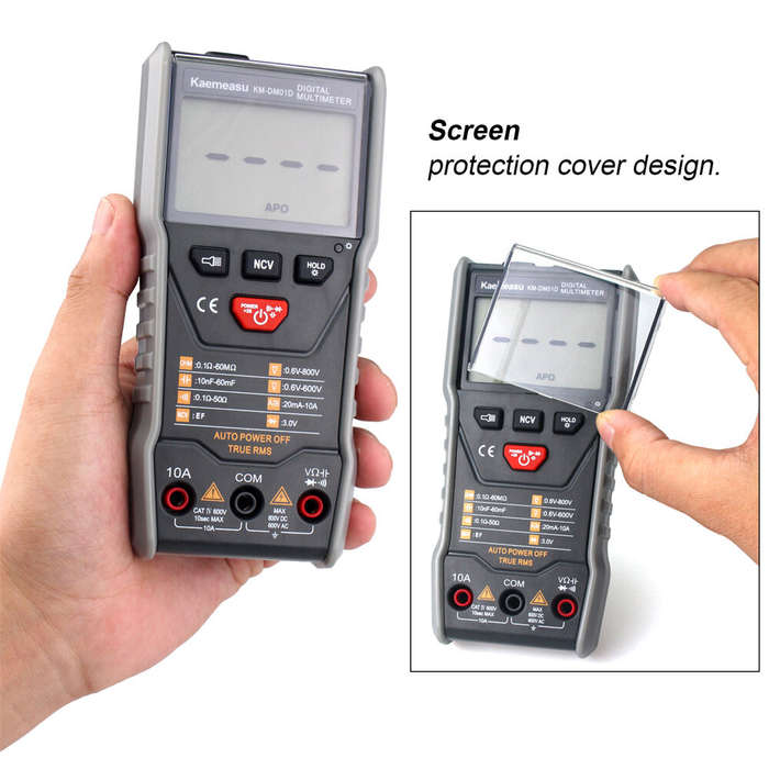 Kaemeasu KM-DM01D Intelligent Digital Multimeter True RMS and NCV Measurement DC/AC Voltage & Curren