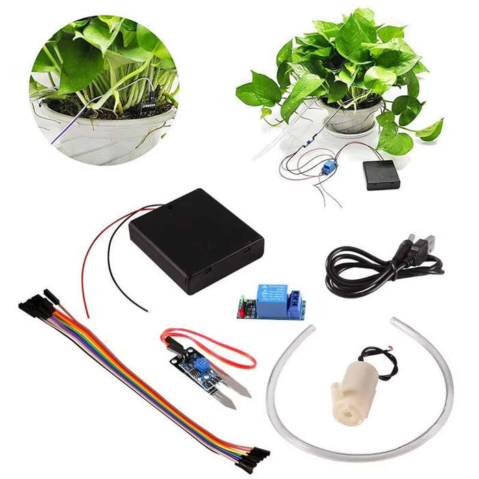 DIY Kit - Soil Moisture Sensor Kit Automatic Watering System Manager with Mini Water Pump for Arduin