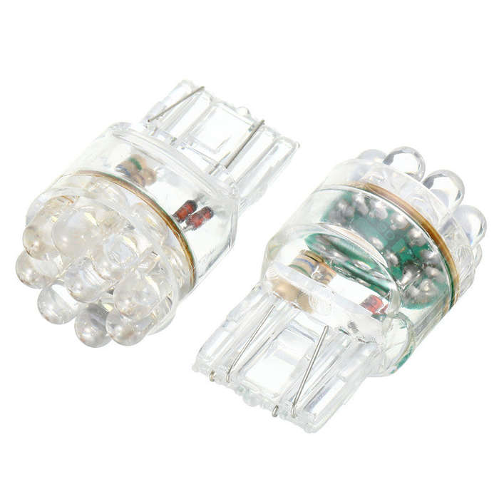 Yellow - 2PCS T20 LED Car Bulbs 9LED Signal Tail Reverse Brake Light Bulbs 36LM Turn Signal Tail Lig