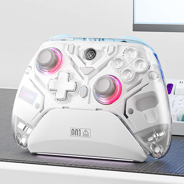 Orange - Aolion K10 RGB Wireless Gaming Controller with Charging Dock Gamepad Hall Effect Joystick T
