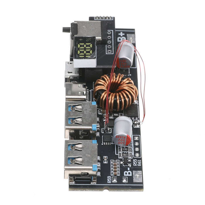 5S-100W - QC3.0 3S 4S 5S 65W 100W Power Bank Double USB Two way Fast Charge Mobile Power Module with
