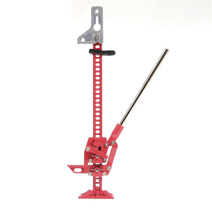 Red - Simulation Slideable Metal Jack Lift Tool for 1/10 RC Rock Crawler Car Upgrade Parts Compatibl
