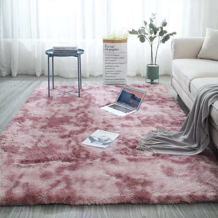 Dark Grey - 80*160CM Tie-dye Carpet Rectangular Carpet Faux Fur Carpet For Bedroom Living Room Balco