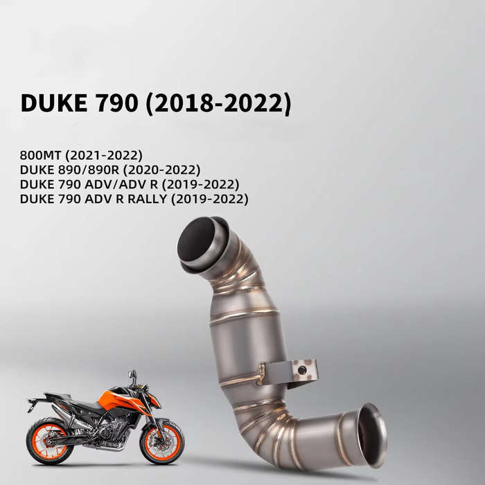 #1 - Slip On Motorcycle Exhaust Middle Link Pipe Stainless Steel Heat Resistant Finish Replacement F