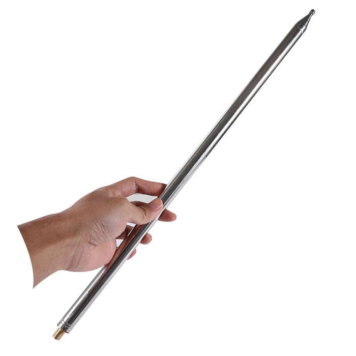 Silver - Stainless Steel Whip Antenna 5.6m Long Retractable M10 Connector DIY HF Radio GP Antenna Hi