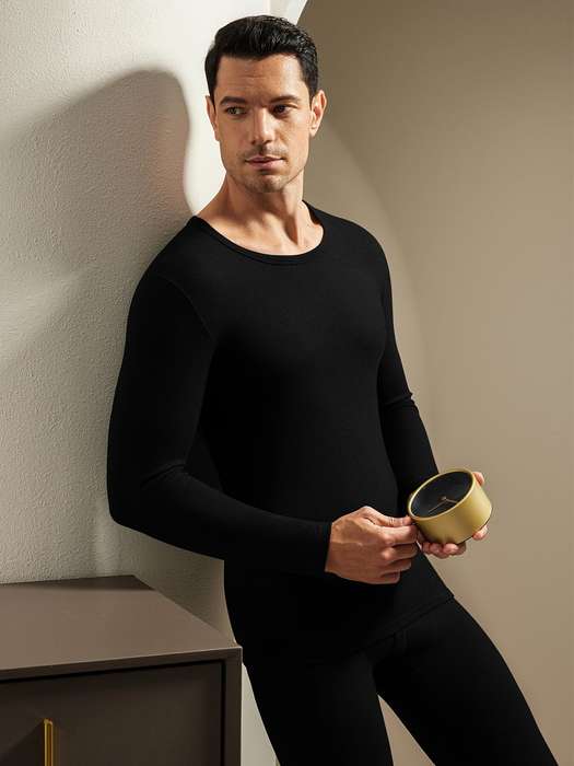 XL - TENGOO 2Pcs Men Winter Thermal Wear, Thermal Underwear Set, Thermal Base Layer Set, Warmth Slim