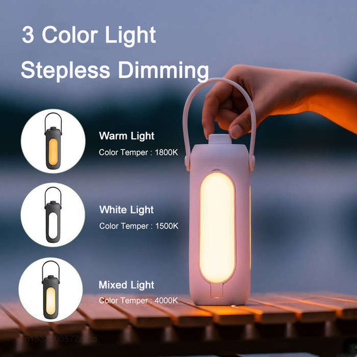 White - IPRee Outdoor LED Camping Lights USB Rechargeable 10000mAh Power Bank Portable Flashlight Te