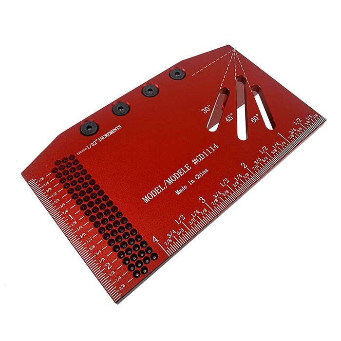 Metric - Mohoo Aluminum Alloy Woodworking Saddle Layout Square Gauge 3D Mitre Angle Measuring Templa