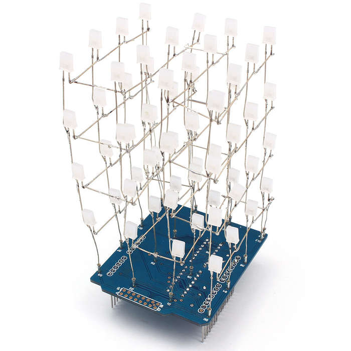 4X4X4 Blue LED Light Cube Kit 3D LED DIY Kit For Arduino Smart Electronics Led Cube Kit