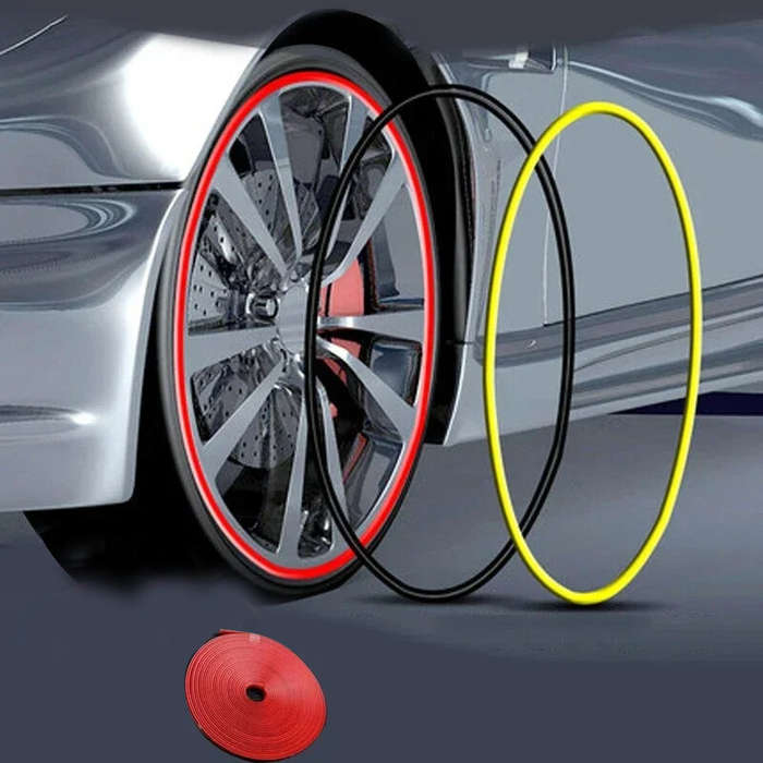Purple - 8M Universal Car Hubcap Wheel Rim Protector Stickers Anti-Scratch Anti-Scuff Auto Tire Rim