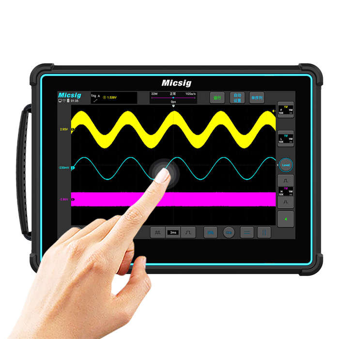 Micsig TO2002 Tablet Oscilloscope 200MHz Bandwidth 1GSa/s Sampling Rate 10.1 Inch Touchscreen High-R