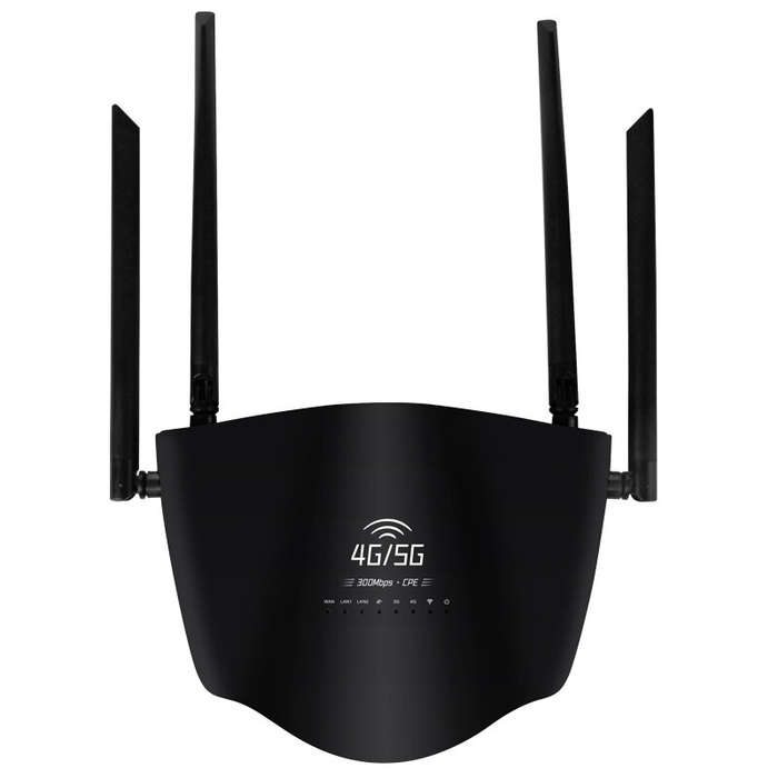 EU Plug - 4G CPE Wireless Router 300Mbps High-Speed 4 High-Gain Antennas 32 Users LAN WAN Ports SIM