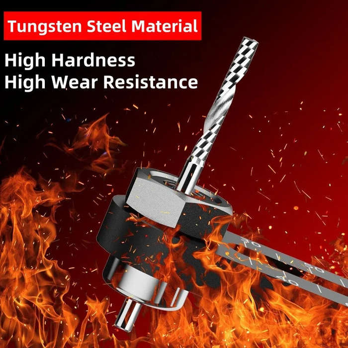 Red - BOHAN Adjustable Circle Cutter 50-210mm Aluminum Alloy Hole Saw with Cobalt Steel Milling Cutt