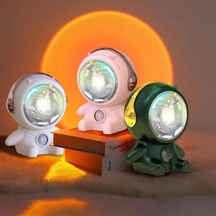 Pink - Sunset Atmosphere Night Light Projector Mini Astronaut Space LED Light Sunset Light USB RGB P