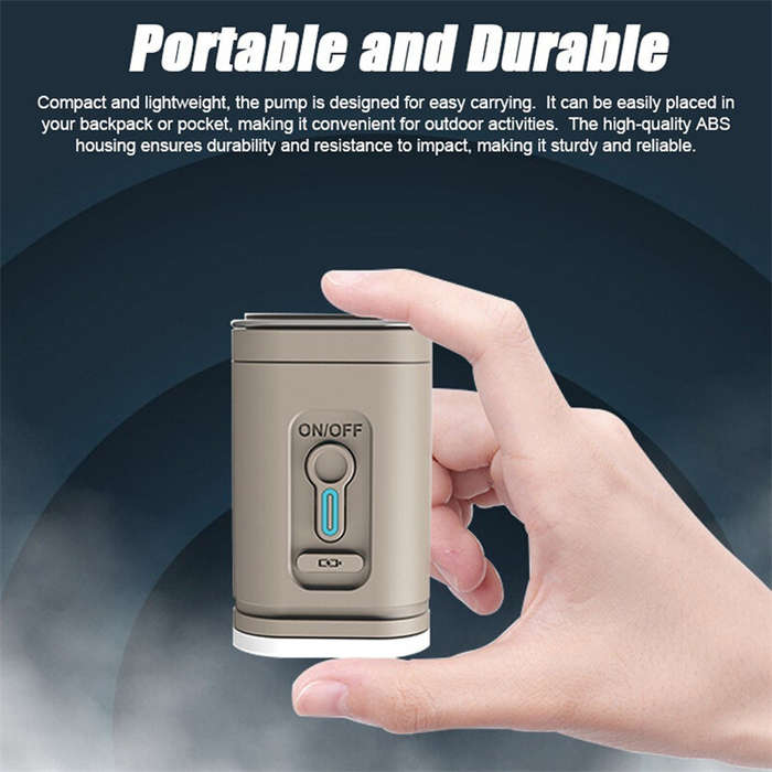Black - Cordless Air Pump Portable Electric Air Compressor Inflation & Deflation Pump with 5 Nozzles