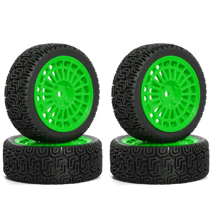 Red - 4PCS Upgraded RC Car Parts Wheel Tires for 70mm RV 1/10 Tamiya xv02 RC Car Vehicle Models Acce