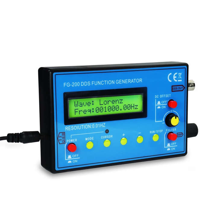 .A - FG-200 DDS Function Signal Generator Frequency Counter 0.01Hz - 500KHz Signal Source Module Sin