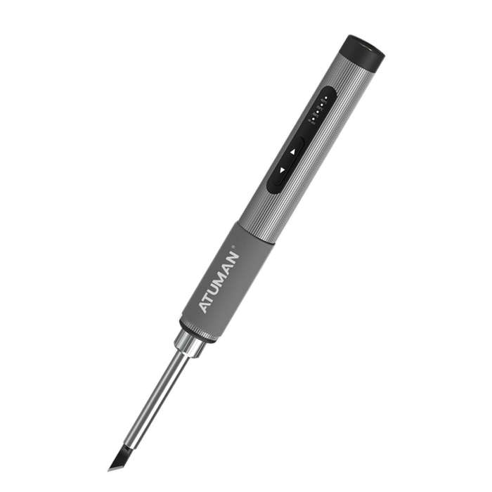 Dark gray - AtuMan EI2 Portable Soldering Iron 72W 9-24V DC 5525 Fast Heating LED Indicator Temperat