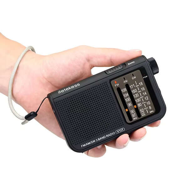 Black - Retekes V117 Radio FM Portable Radios AM FM SW All Waves Radio Multiband Shortwave Full Band
