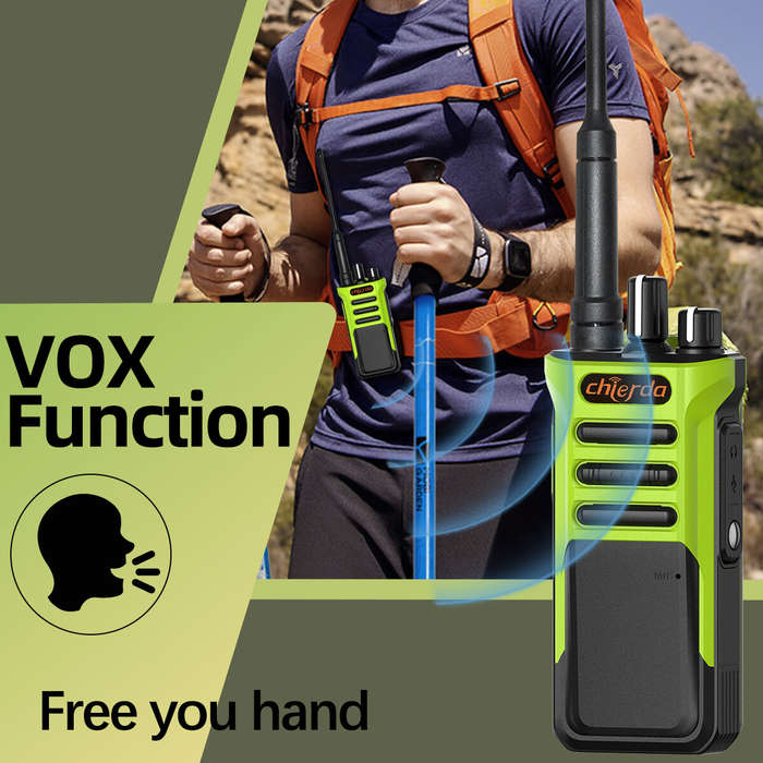 Green - CHIERDA TC-318 Walkie Talkie 10W UHF 400-480MHz Long Range Two Way Radio Hands Free Group Ca