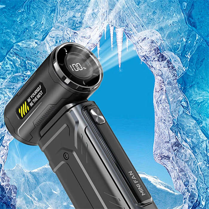 Black - 80,000RPM Turbo Fan High Speed 23m/s Brushless Motor 6000mAh Battery Adjustable 100 Gear Com