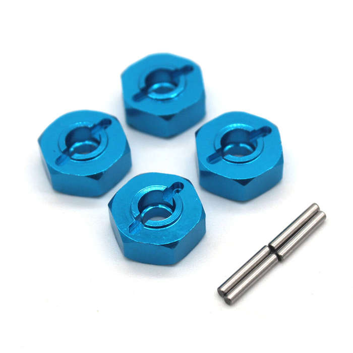 Sky Blue - 4PCS Upgraded Metal Parts Hexagonal Adapter for 1/14 ZD Racing MT16 Rlaarlo JIUSI MT14R P