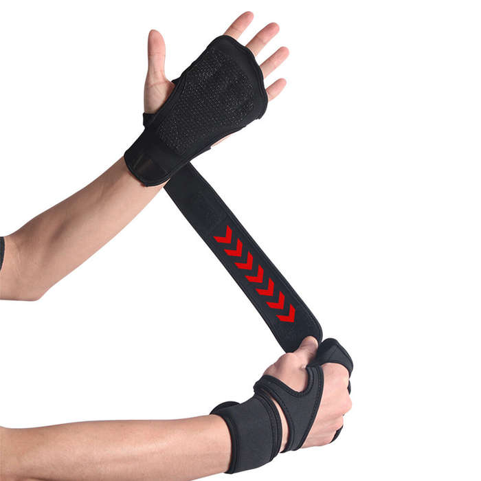 M - SKDK 1Pair Weight Lifting Fitness Sports Gloves Non-slip Breathable Sweat-wicking Silicone Palm