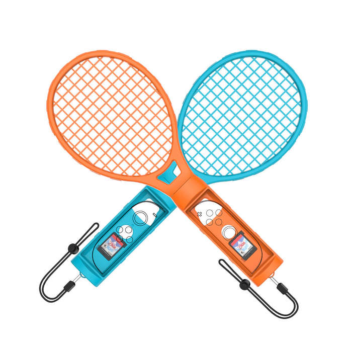 Black - JYS JYS-NS2266 Switch2 Tennis Racket Grips Left and Right Dual Handles Mario Game Tennis Rac