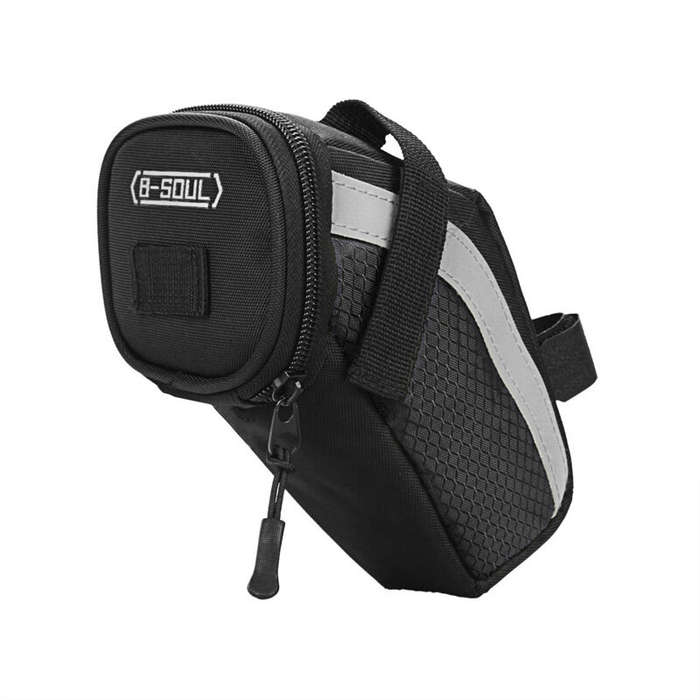 Black - B-Soul 1L Bicycle Bag Large Capacity Nylon Fabric Ultralight Waterproof Bicycle Seat Tail Ba