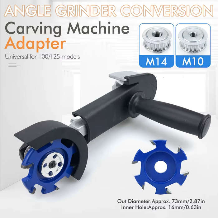 #A - Angle Grinder Conversion Head Sculpting Carving Machine Adapter ABS Alloy Steel Compatible with