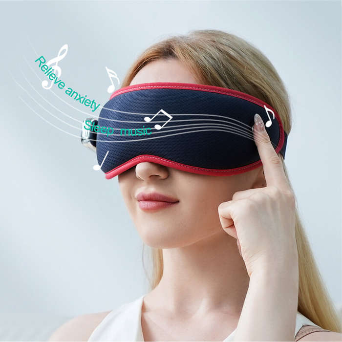 Blue - Smart Meditation CKGO-Y09 Massage Eye Mask Custom Gear Adjustable Point Massage Hot Compress