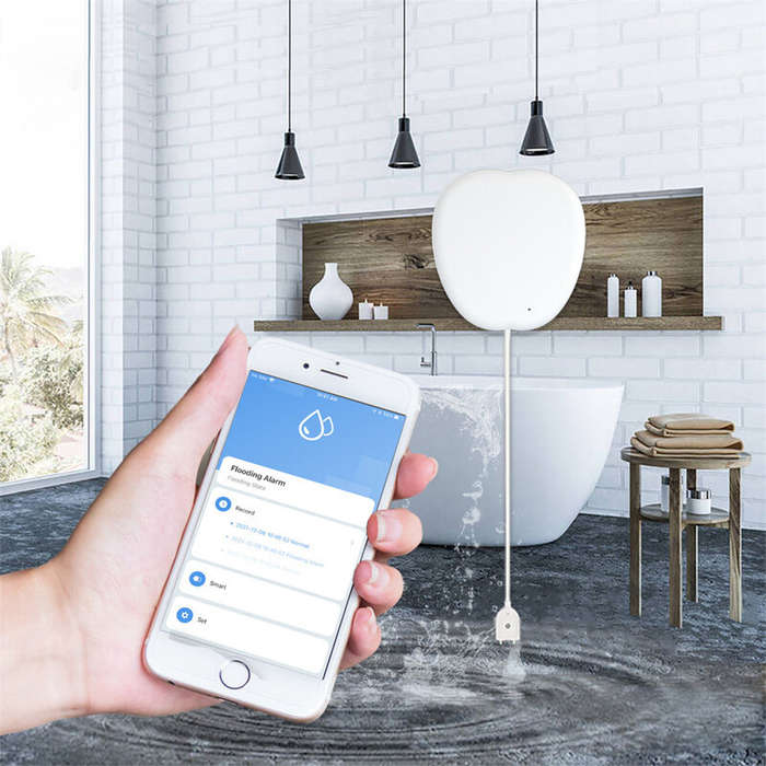 MoesHouse WiFi Tuya Water Leakage Detector Wireless Remote APP Monitor Water Leakage Detection Alarm